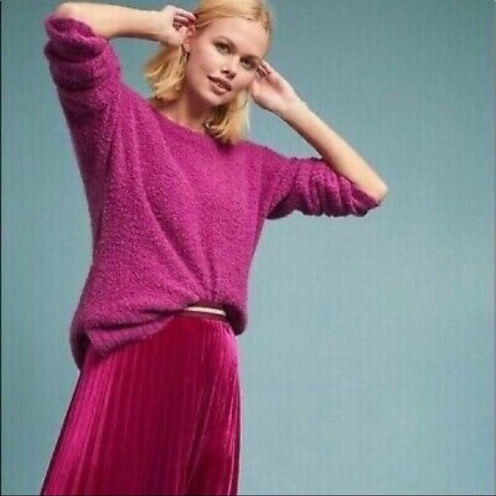 Anthropologie Sleeping Snow Lavina Sweater Fuchsia XS